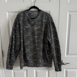 Love in Faith Gray Camo Sweatshirt with Faith Over Fear Embroirdered PSALM 34 XL